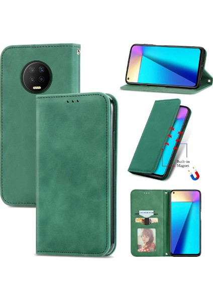 Infinix Not 7 Fermuar Kordon Cüzdan Deri Kılıf Için Kılıf Basit (Yurt Dışından)