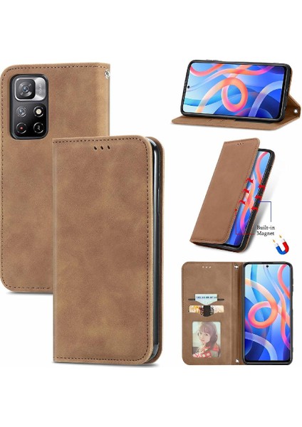 Redmi Not 11 Için Kılıf Basit Iş Cüzdan Deri Kılıf Darbeye (Yurt Dışından)