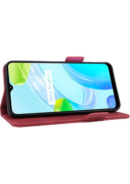 Oppo Realme C30 Kart Ekleme Deri Için Kılıf Folio Flip Case Tam (Yurt Dışından) fırsatları