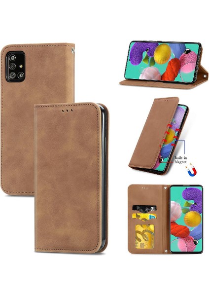 Samsung A51 4g Için Kılıf Cüzdan Kılıf Basit Iş Kapak Çevirin (Yurt Dışından)