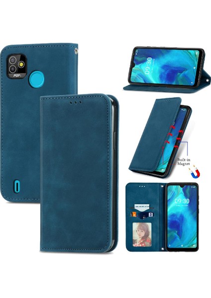 Tecno Pop 5 Basit Iş Kordon Deri Çanta Fermuar Cüzdan Için Kılıf (Yurt Dışından)