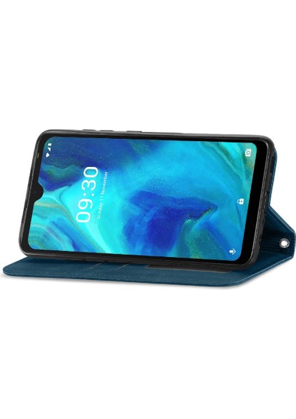 Tecno Pop 5 Basit Iş Kordon Deri Çanta Fermuar Cüzdan Için Kılıf (Yurt Dışından)