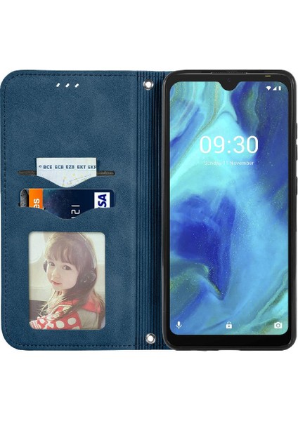 Tecno Pop 5 Basit Iş Kordon Deri Çanta Fermuar Cüzdan Için Kılıf (Yurt Dışından)