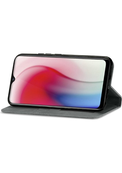 Vivo Y17 Basit Iş Cüzdan Fermuar Kordon Deri Kılıf (Yurt Dışından)