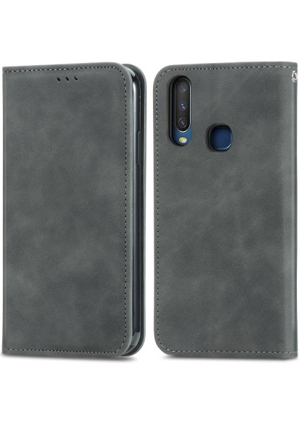 Vivo Y17 Basit Iş Cüzdan Fermuar Kordon Deri Kılıf (Yurt Dışından)