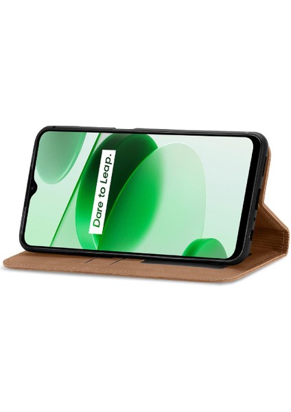 Realme C35 Fermuar Deri Kılıf Kordon Cüzdan Basit Iş Için Kılıf (Yurt Dışından) fiyatları