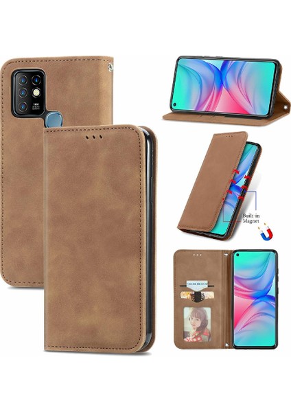 Infinix Sıcak 10 Kordon Fermuar Deri Çanta Cüzdan Basit (Yurt Dışından)