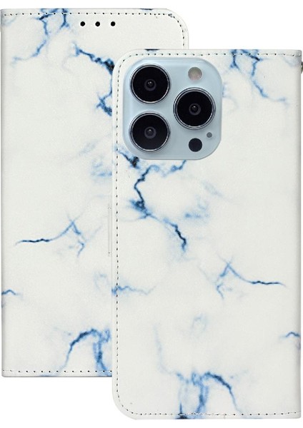 Iphone 13 Için Flip Case Pro Max Mermer Desen Tam Koruma Pu Deri (Yurt Dışından)
