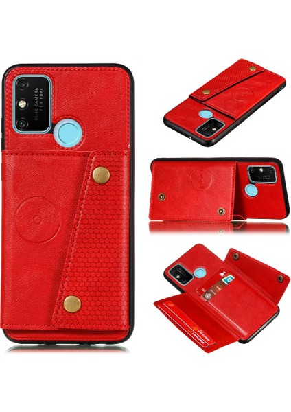 Cüzdan Kılıf Için Oppo A53 4g/oppo A53S Darbeye Koruyucu Kickstand Kart (Yurt Dışından)
