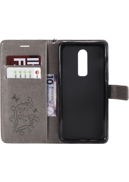 Oneplus 6 Için Flip Case Pu Deri Darbeye Kapak Manyetik Kapak ile (Yurt Dışından)