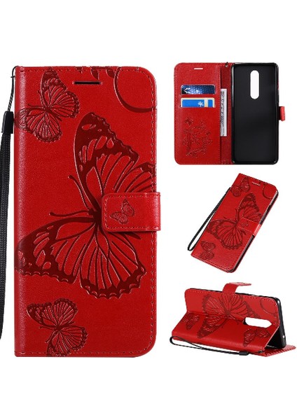 Kart Yuvası Standı ile Oneplus 8 Flip Kickstand Pu Deri Için Flip Case (Yurt Dışından)