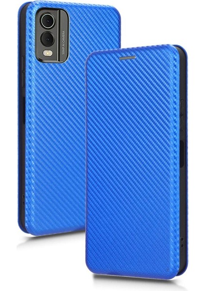 Nokia C32 Deri Folio Flip Case Kart Ekleme Manyetik Fiber Için Kılıf (Yurt Dışından)