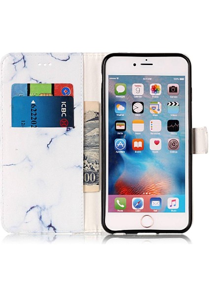 Iphone 6 Için Flip Case/6s Pu Deri Cüzdan Mermer Desen Tam Koruma (Yurt Dışından)