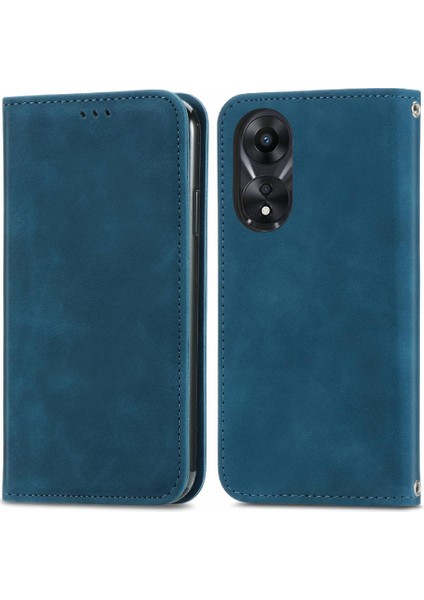 Oppo A78 4g Için Flip Case Basit Iş Deri Kılıf Cüzdan Kapak Çevirin (Yurt Dışından)