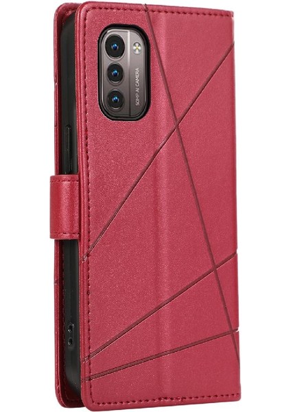 Nokia G21 Kickstand Darbeye Şok Emici Üç Kart Için Flip Case (Yurt Dışından)