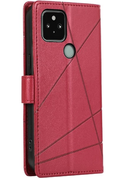 Google Piksel 5 Için Flip Case Üç Kart Yuvaları Darbeye Şok Emici (Yurt Dışından)