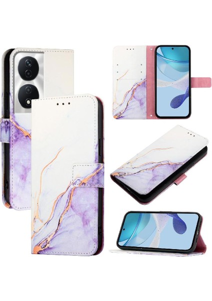 Onur X7B 5g/4g Mermer Desen Pu Deri Cüzdan Kickstand Için Kılıf (Yurt Dışından) fırsatları