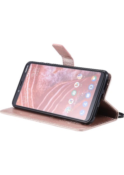 Nokia 3.1 Için Flip Case Artı Darbeye Kapak Kart Pu ile Kickstand Çevirin (Yurt Dışından)