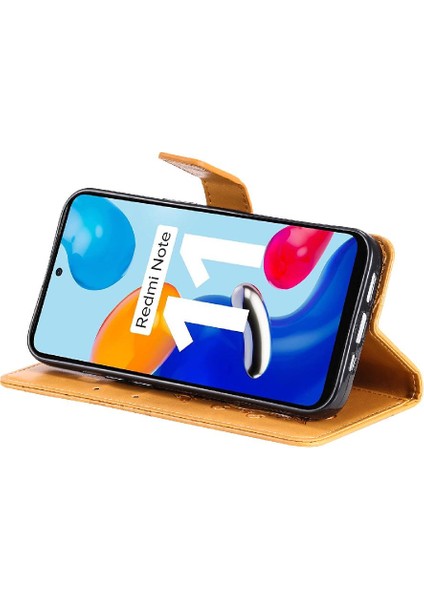 Xiaomi Redmi Not 11 Için Flip Case Kart Yuvası ile 4g Darbeye Kapak Pu (Yurt Dışından)