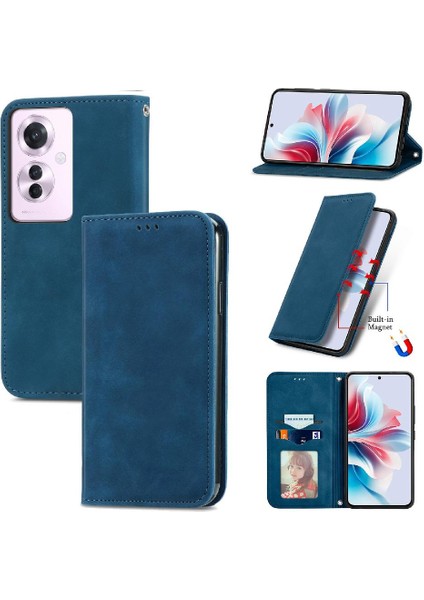 Oppo Flip 11F 5g Için Flip Case Darbeye Cüzdan Deri Kılıf Kapak Çevirin (Yurt Dışından)