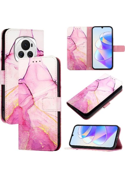 Onur Için Kılıf Sihirli 6 5g Mermer Desen Kickstand Pu Deri Cüzdan (Yurt Dışından)