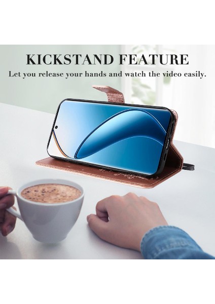 Kart Yuvası Standı ile Realme 12 Pro Artı Pu Deri Kılıf Kickstand Çevirin (Yurt Dışından)