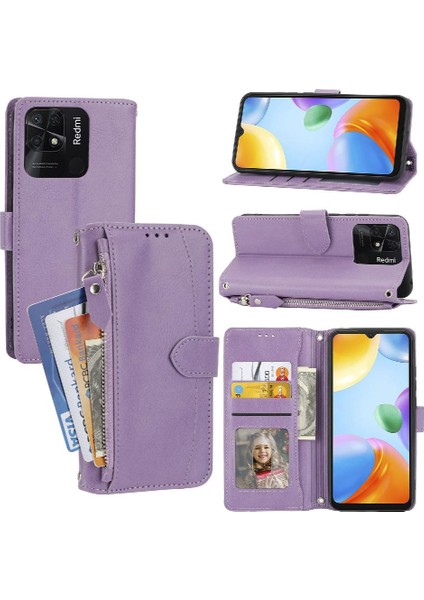 Xiaomi Redmi 10C Için Flip Case Pu Deri Kayış Kart Tutucu Kickstand (Yurt Dışından)