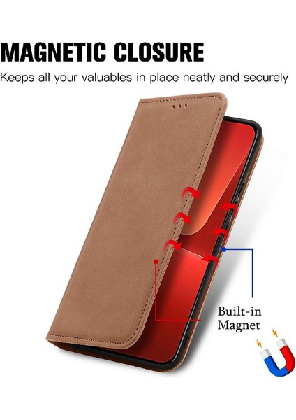 Xiaomi 13 Için Kılıf Deri Kılıf Kapak Çevirin Cüzdan Darbeye Basit (Yurt Dışından) modelleri