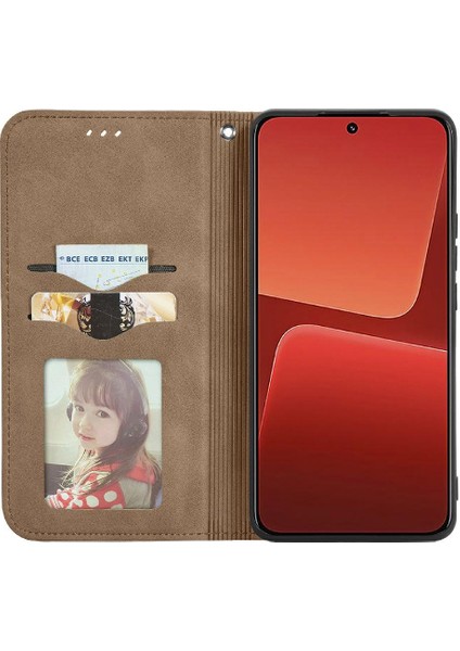 Xiaomi 13 Için Kılıf Deri Kılıf Kapak Çevirin Cüzdan Darbeye Basit (Yurt Dışından) indirimleri