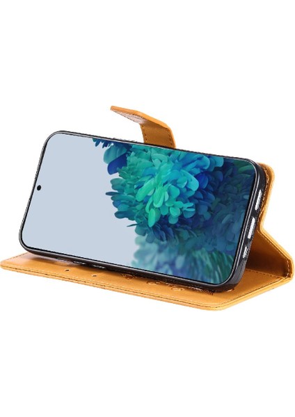 Samsung Galaxy S22 Pu Deri Flip Kickstand Için Kılıf Kart Yuvası Standı ile (Yurt Dışından)