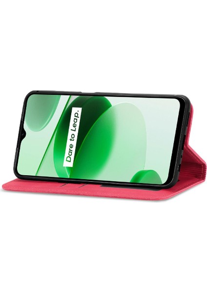 Realme C35 Fermuar Deri Kılıf Kordon Cüzdan Basit Iş Için Kılıf (Yurt Dışından) fiyatları