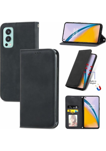 Oneplus Nord 2 Için Kılıf Darbeye Basit Iş Cüzdan Kapak Kılıfı (Yurt Dışından)