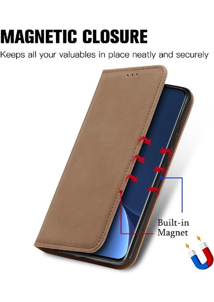 Xiaomi 12 Için Kılıf Pro Kapak Kapak Darbeye Cüzdan Deri Kılıf Basit (Yurt Dışından) modelleri