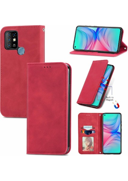 Infinix Sıcak 10 Kordon Fermuar Deri Çanta Cüzdan Basit (Yurt Dışından)