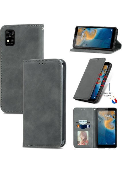 Zte Blade Case Fermuar Deri Kılıf Basit Iş Kordon (Yurt Dışından)