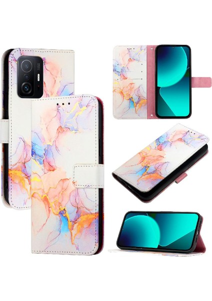 Xiaomi Redmi K30S Cüzdan Mermer Desen Kickstand Pu Deri (Yurt Dışından)