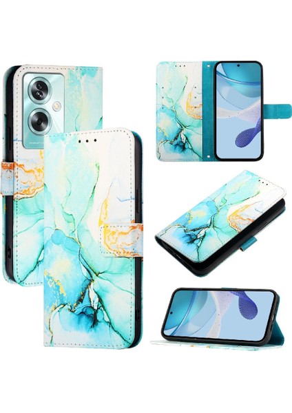 Oppo A2 5g Pu Deri Cüzdan Mermer Desen Kickstand Için Kılıf (Yurt Dışından)