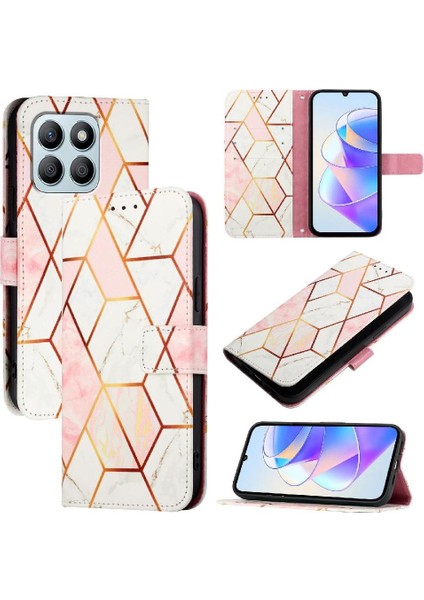 Onur X8B 4g Kickstand Cüzdan Pu Deri Mermer Desen Için Kılıf (Yurt Dışından)