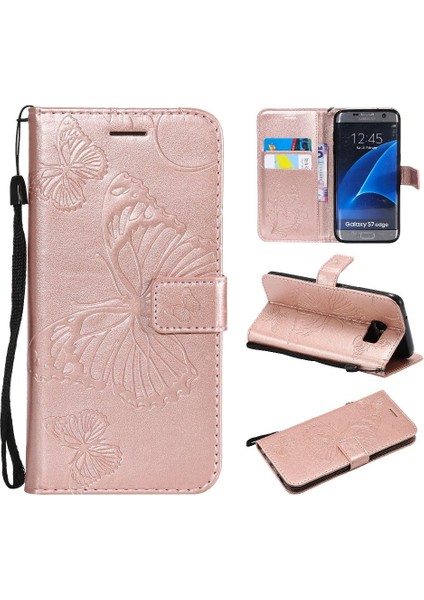Samsung Galaxy S7 Kenar Flip Kickstand Darbeye Kapak Pu Deri (Yurt Dışından)