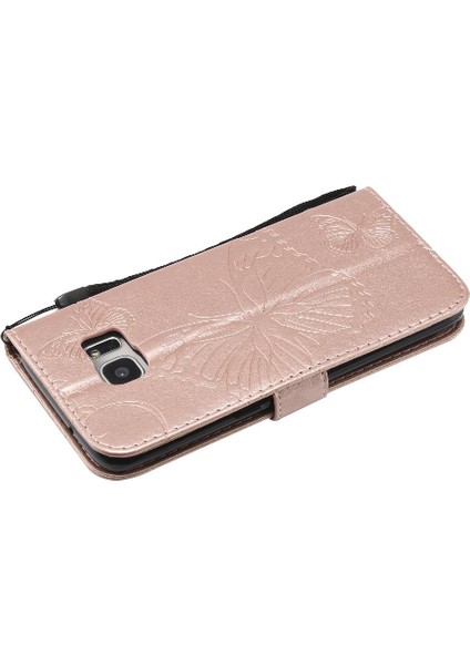 Samsung Galaxy S7 Kenar Flip Kickstand Darbeye Kapak Pu Deri (Yurt Dışından)