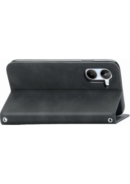 Realme 10 Cüzdan Kordon Deri Kılıf Için Kılıf Basit Iş Fermuar (Yurt Dışından)