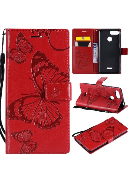 Xiaomi Redmi Için Flip Case 6/6A Kart Yuvası Standı ile Darbeye Kapak Pu (Yurt Dışından)