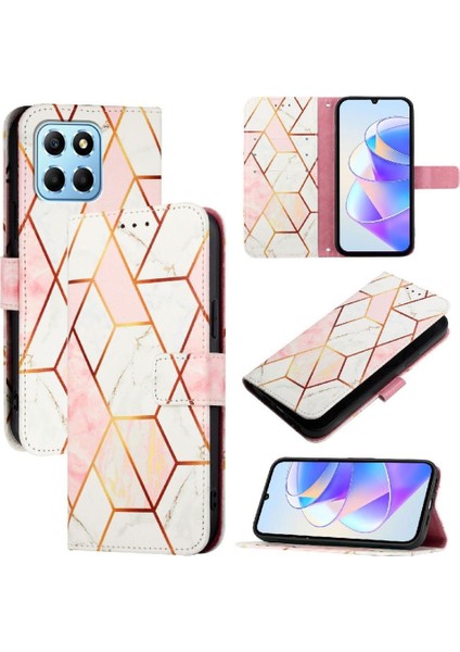 Onur X8 5g Cüzdan Mermer Desen Pu Deri Kickstand Için Kılıf (Yurt Dışından)
