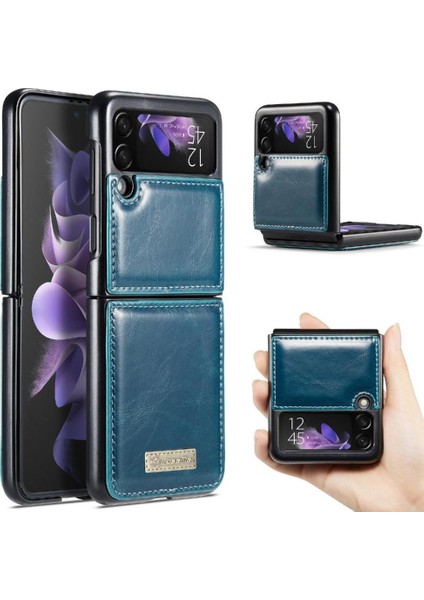 Samsung Galaxy Z Flip Case 3 5g Çılgın At Pu Deri Kart (Yurt Dışından)