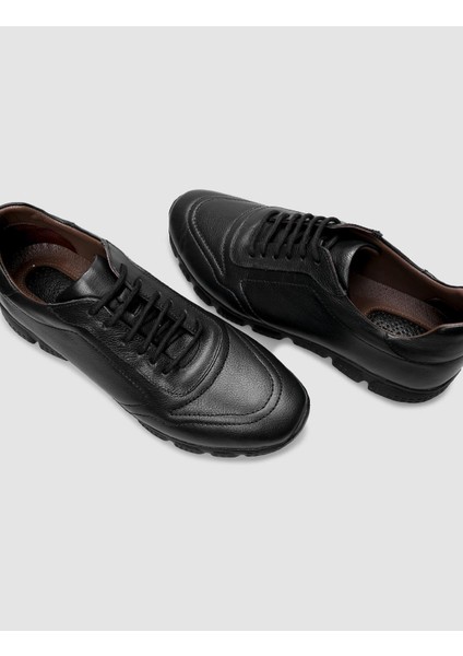 %100 Hakiki Deri Siyah Bağcıklı Erkek Günlük Ayakkabı fırsatları