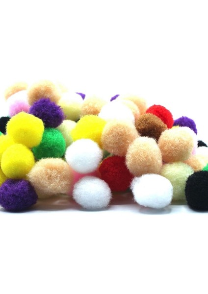 Ponpon Karışık Renk 100 Adet 1 cm