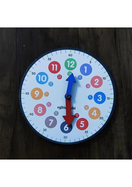 Ahşap Saat Öğreniyorum Etkinliği Montessori Eğitim Seti