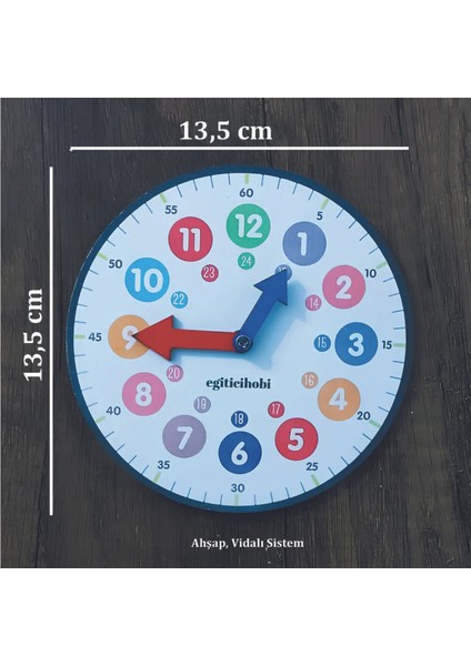 Ahşap Saat Öğreniyorum Etkinliği Montessori Eğitim Seti