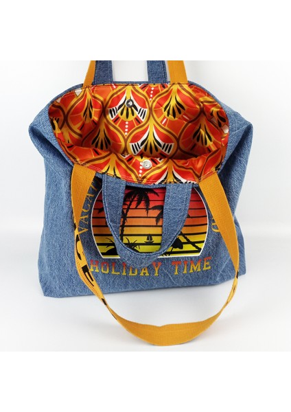 Woody Cord Tatil Rahatlığı ve Stilinizi Birleştiren Woody Cord Holiday Time Baskılı Kot Çanta fırsatları