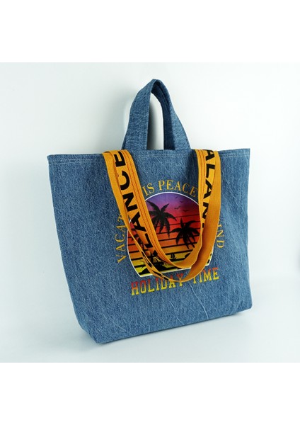 Woody Cord Tatil Rahatlığı ve Stilinizi Birleştiren Woody Cord Holiday Time Baskılı Kot Çanta indirimleri